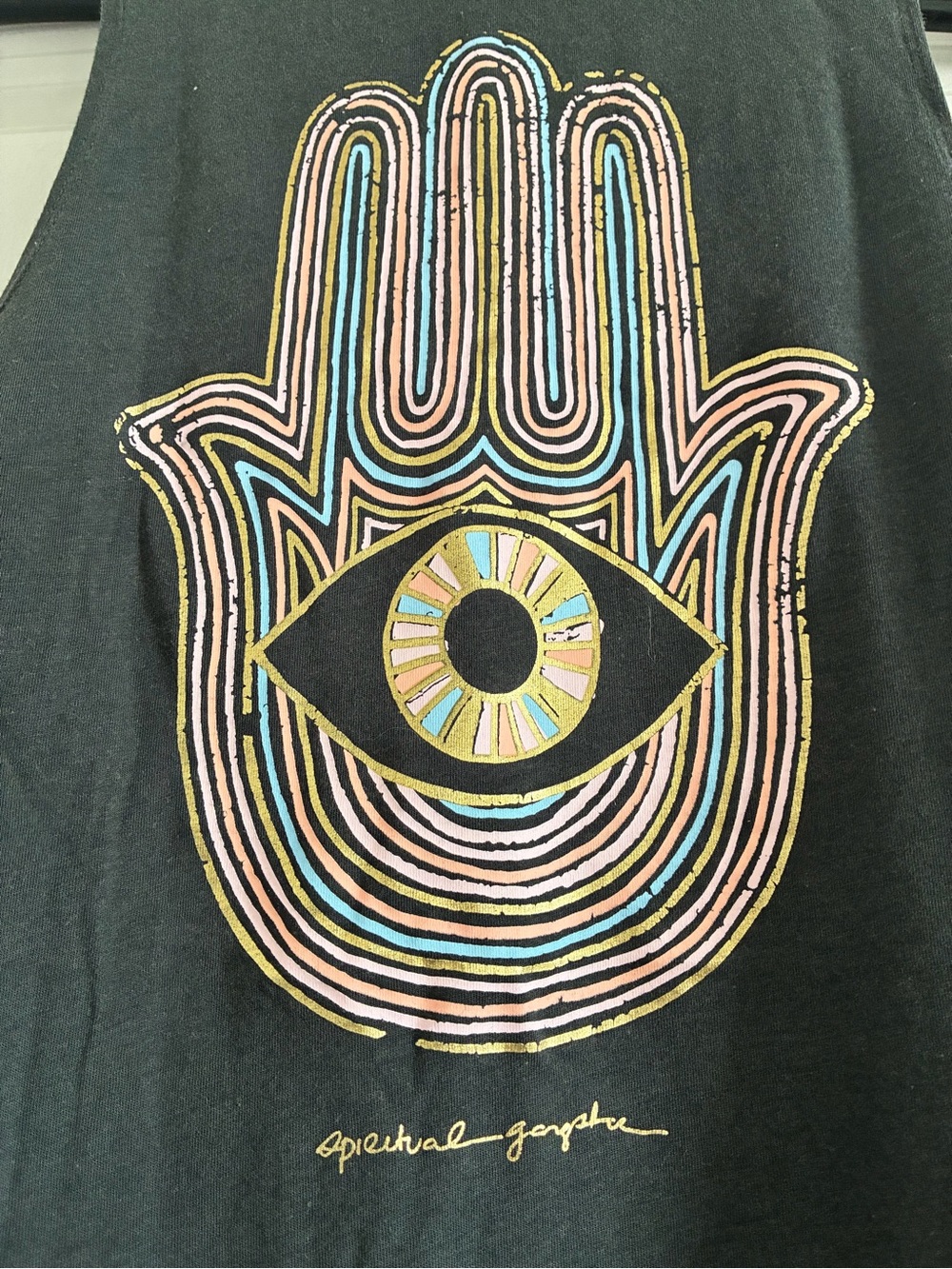 Spiritual Gangster -  Black Graphic Muscle Tank - Hamsa Eye Print - Picture 5 of 5